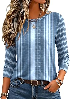 Zeagoo Women's Casual Shirts Long Sleeve Tops Crewneck Tshirts Fall Clothes | Breathable Comfort Lightweight Basic Tees,Casual Workout Clothes,Solid or Graphic Tshirts,2026 Fashion Outfit