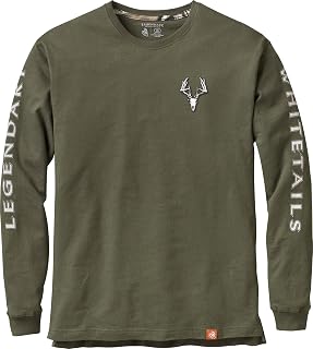 Legendary Whitetails Men's Long Sleeve T-Shirt Preshrunk 100% Heavyweight Cotton Graphic Tee 100% Heavyweight Cotton Preshrunk Long Sleeve tee with Graphic (Pack of 1)