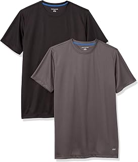 Amazon Essentials Men's Technical Moisture Wicking Athletic Running and Gym T-Shirt (Available in Plus Sizes), 2-Pack