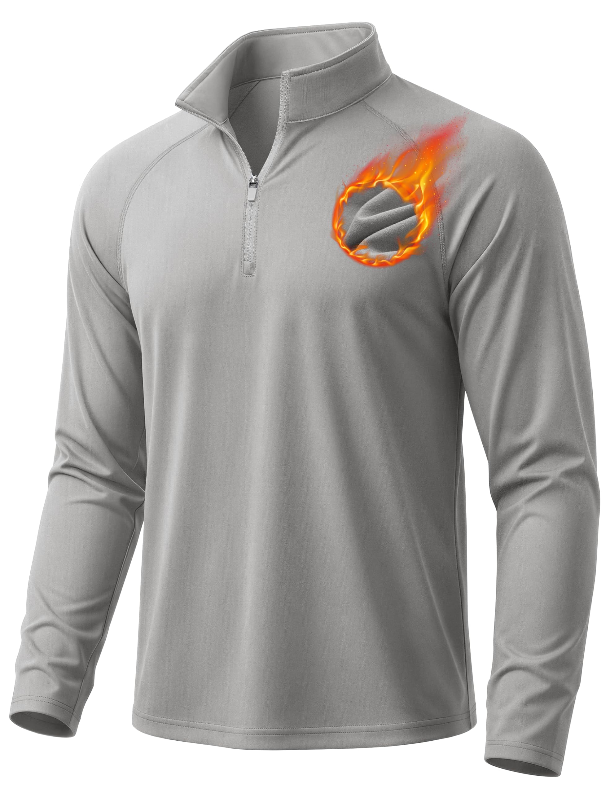 MAGCOMSEN Pullover da uomo a maniche lunghe con zip a un quarto di lunghezza, fo