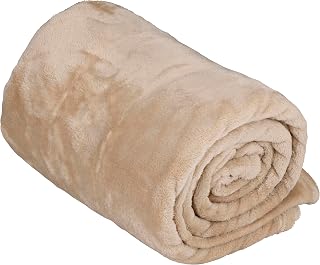 Fleece Blanket 150 x 200 cm - Bedspread - Cuddly Blanket - Sofa Throw Blanket - 1-Person Sofa Blanket - Decoration Living Room - Machine Washable - Beige - Fleece / Polyester