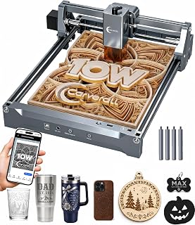 Carverall K15 Pro Laser Engraver 10W-Laser Engraving Machine for Coated Metal Wood Acrylic Glass Stone, Near A4 Work Area Offline Engraving CNC DIY Lazer Cutter for Home &amp; Crafting 10000mW Class 1