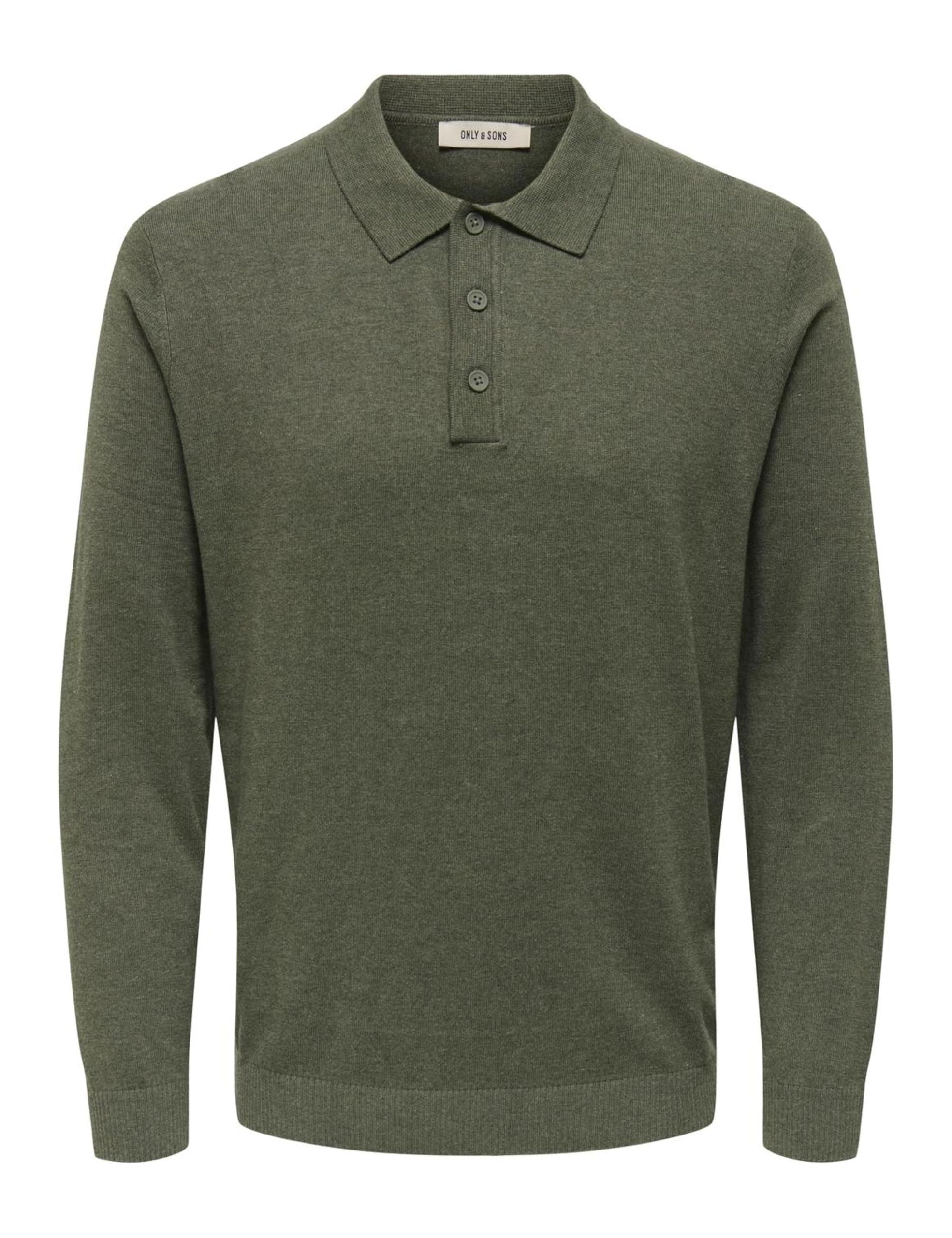 Only & Sons Onsloui Reg 12 LS Mel Men's Knit Polo Shirt