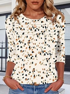 Women Casual Blouse Long Sleeve Autumn Tops Crew Neck Fashion Office Work Shirts