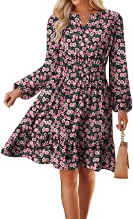 GRACE KARIN Women's V-Neck A-Line Knee Length Dress with Pockets