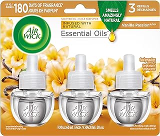 Airwick Plug In Scented Oil, Vanilla Passion , Infused With Natural Essential Oils,3 Refills(20ml Each)
