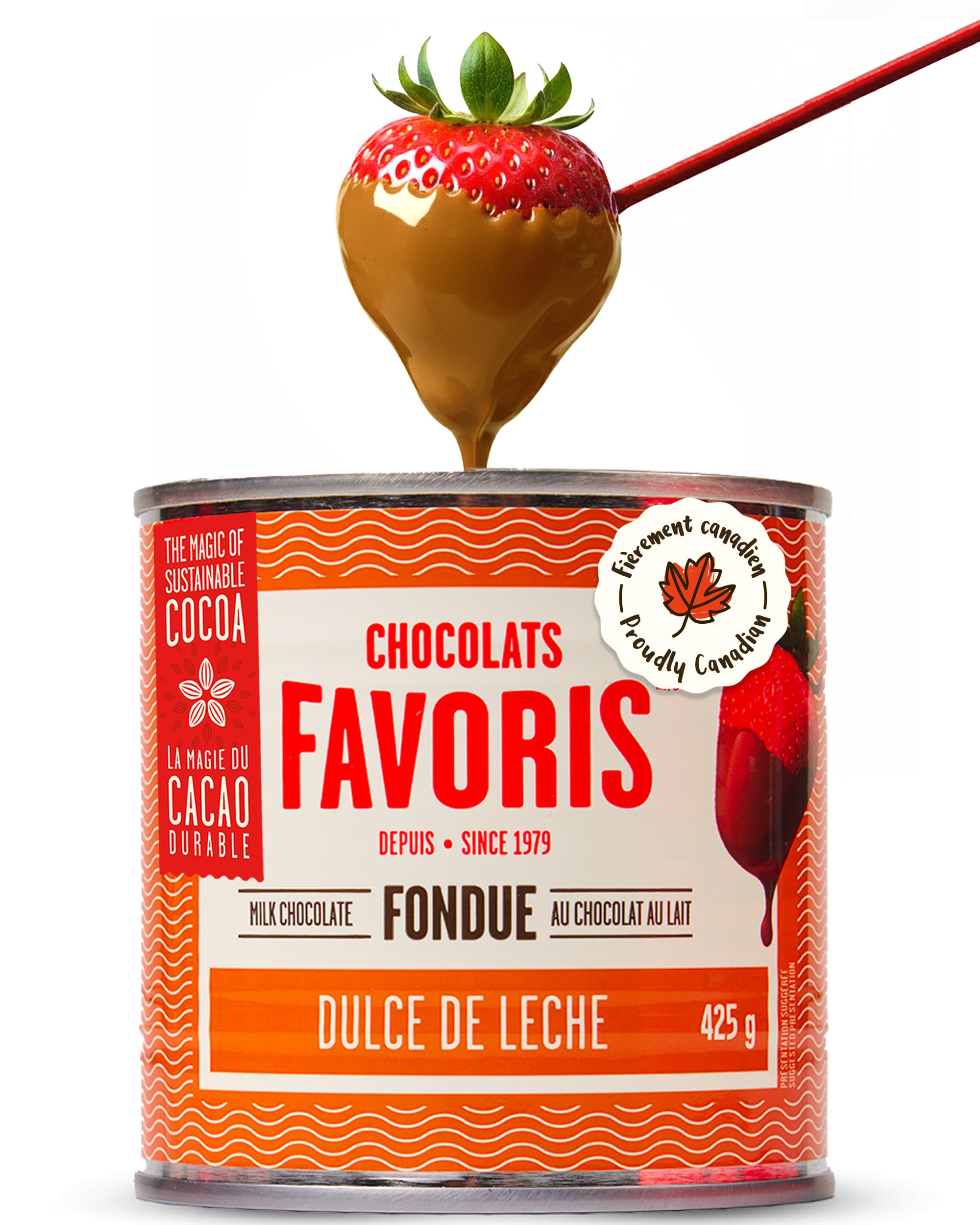 Chocolats Favoris Milk Chocolate Fondue, Dulce de Leche, Large Sharing Can | Per