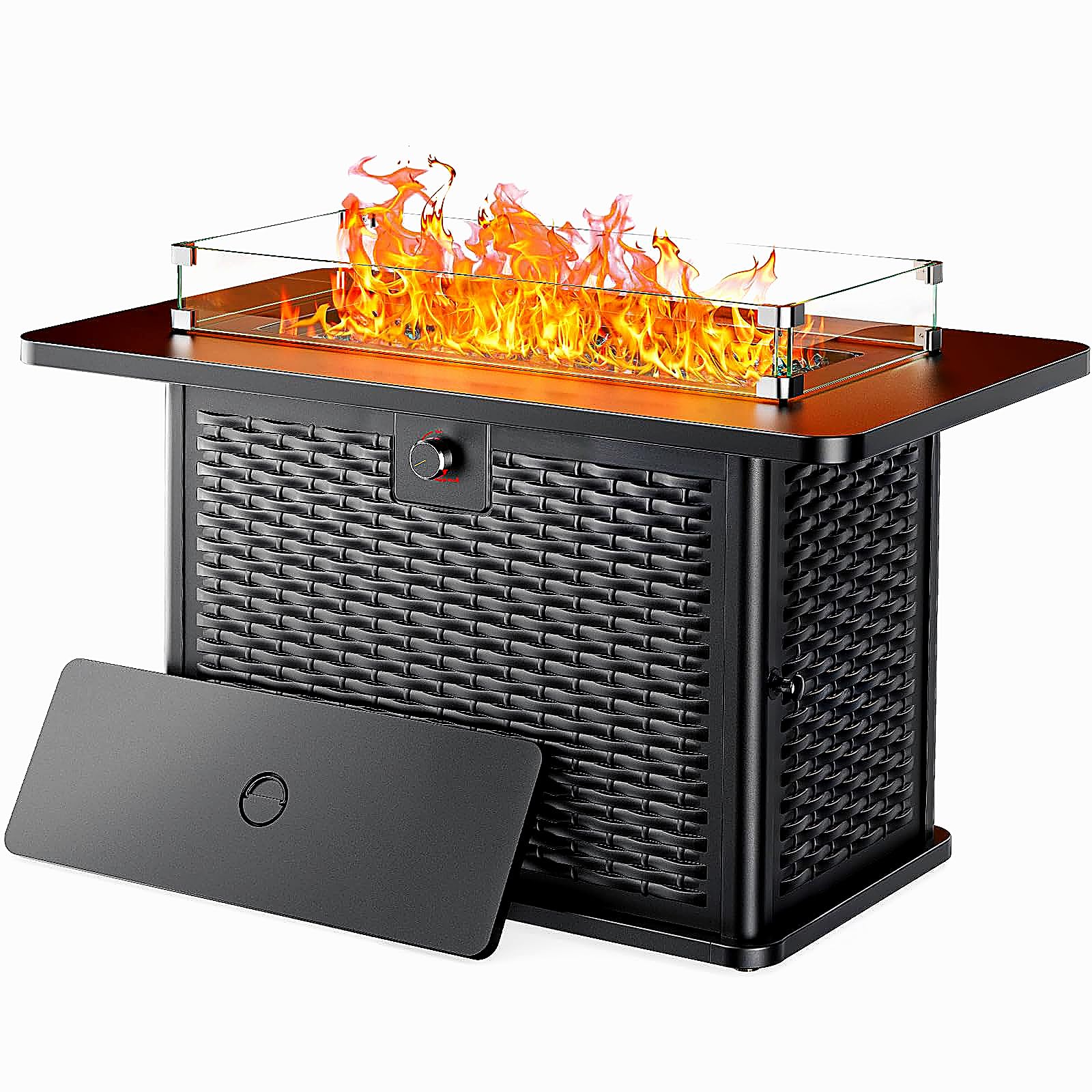 Ciays 43-Inch Rectangular Propane Fire Pit with 60,000 BTU Output, Fire Pit Tabl
