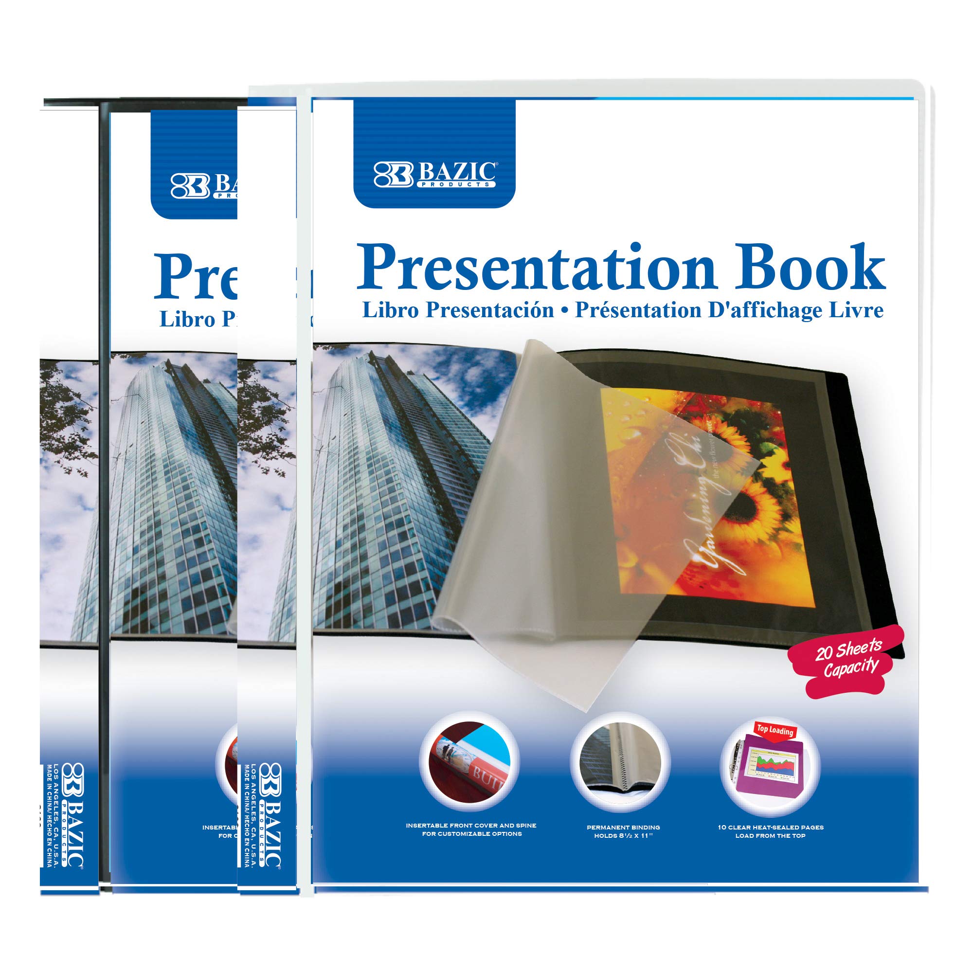 BAZIC Products 10-Pocket Presentation Book, 20-Sheet Capacity, 24-Box | Heat-sea