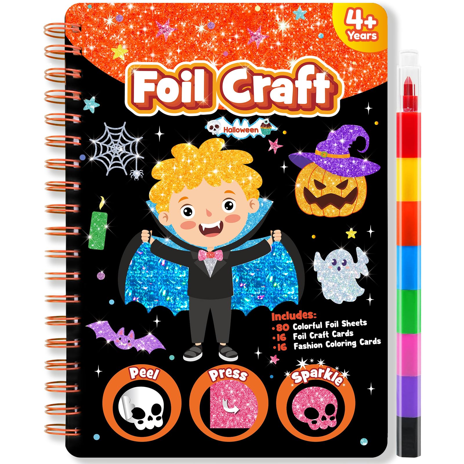 Foil Art, Foil Craft, Halloween Presents Craft Kits for Kids-Halloween