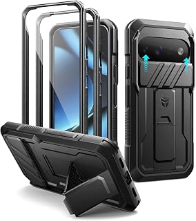 Dexnor for Google Pixel 11/11 Pro Case with Kickstand & Slide Camera Cover & 2 Front Frames & Built-in Screen Protector, Full-Body Shockproof Protective Cover Heavy-Duty Rugged Case,Black(2026)