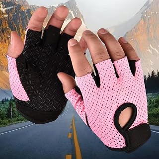 Men's Fitness Gloves, Nylon Half Finger Anti-Slip Gym and Cycling Gloves