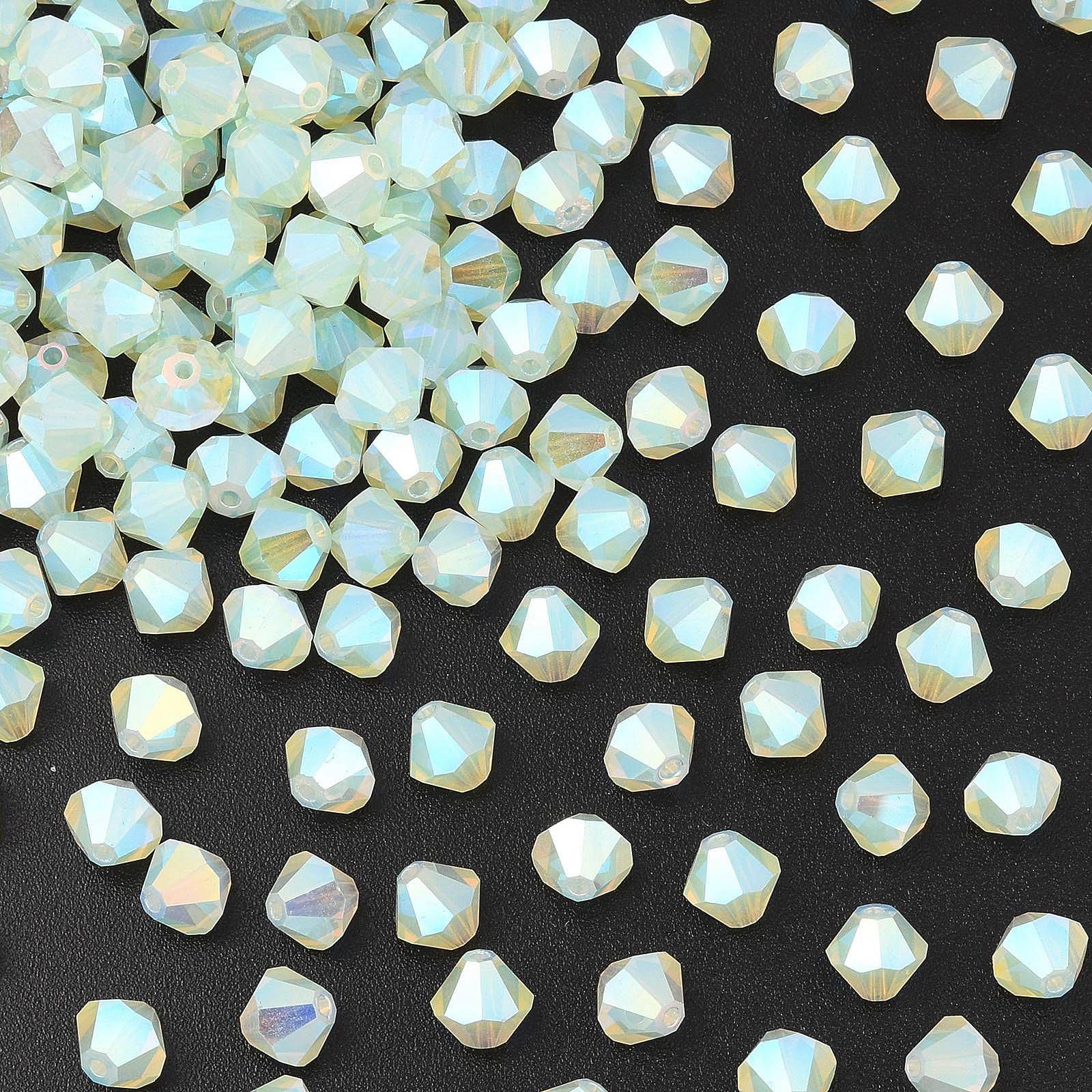 24pcs 4mm Crystal Glass Beads for Jewelry Making Bicone Czech Crystal Faceted Bi