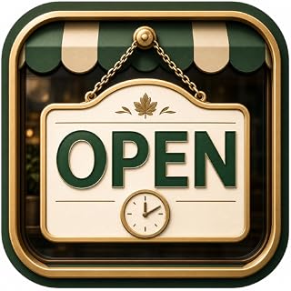 Store Open Sign for Fire Tablet - Open Closed Board, Business Hours & Break Time