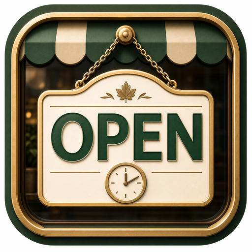 Store Open Sign for Fire Tablet - Open Closed Board, Business Hours & Break Time
