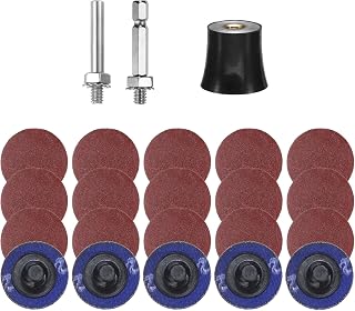 Generic 23pcs Quick Change Disc Set 1" Roll Lock Sanding Disc with 1/4" Shank Pad Holder 240 Grit Surface Conditioning Disc for Polishing Rust Removal
