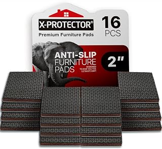 X-PROTECTOR Non Slip Furniture Pads - 16 Premium Furniture Grippers 2"! | Self-Adhesive Rubber Feet Furniture Feet - Ideal Non Skid Furniture Pad Floor Protectors - Keep Furniture in Place!