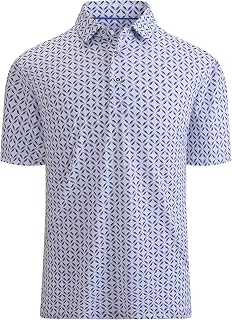 Alex Vando Men's Short Sleeve Polo Shirt with Quick Dry and Breathable Print for Men
