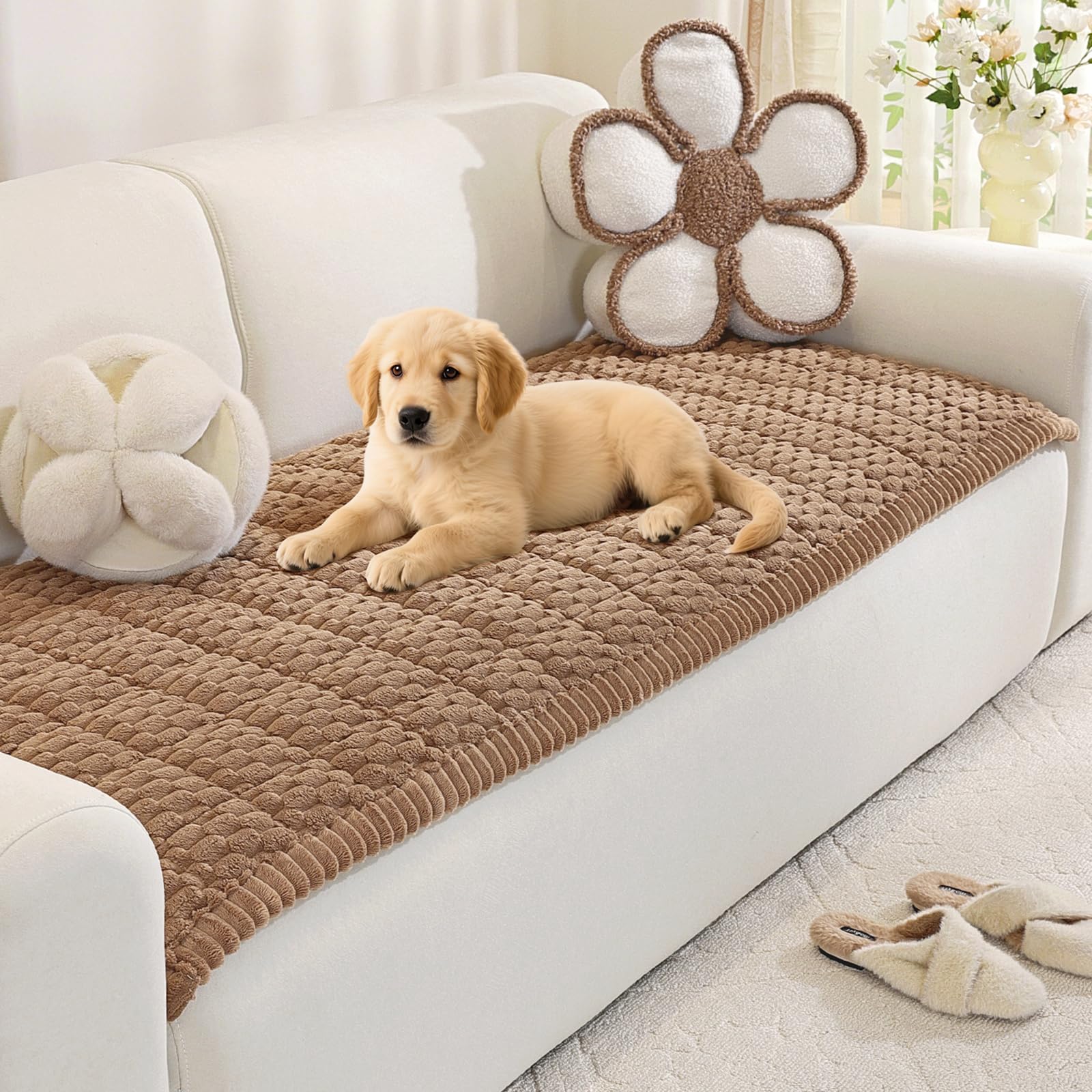 Royhom Fuzzy Couch Cover for Dogs, Soft Cozy Pet Sofa Protector Washable | Durab