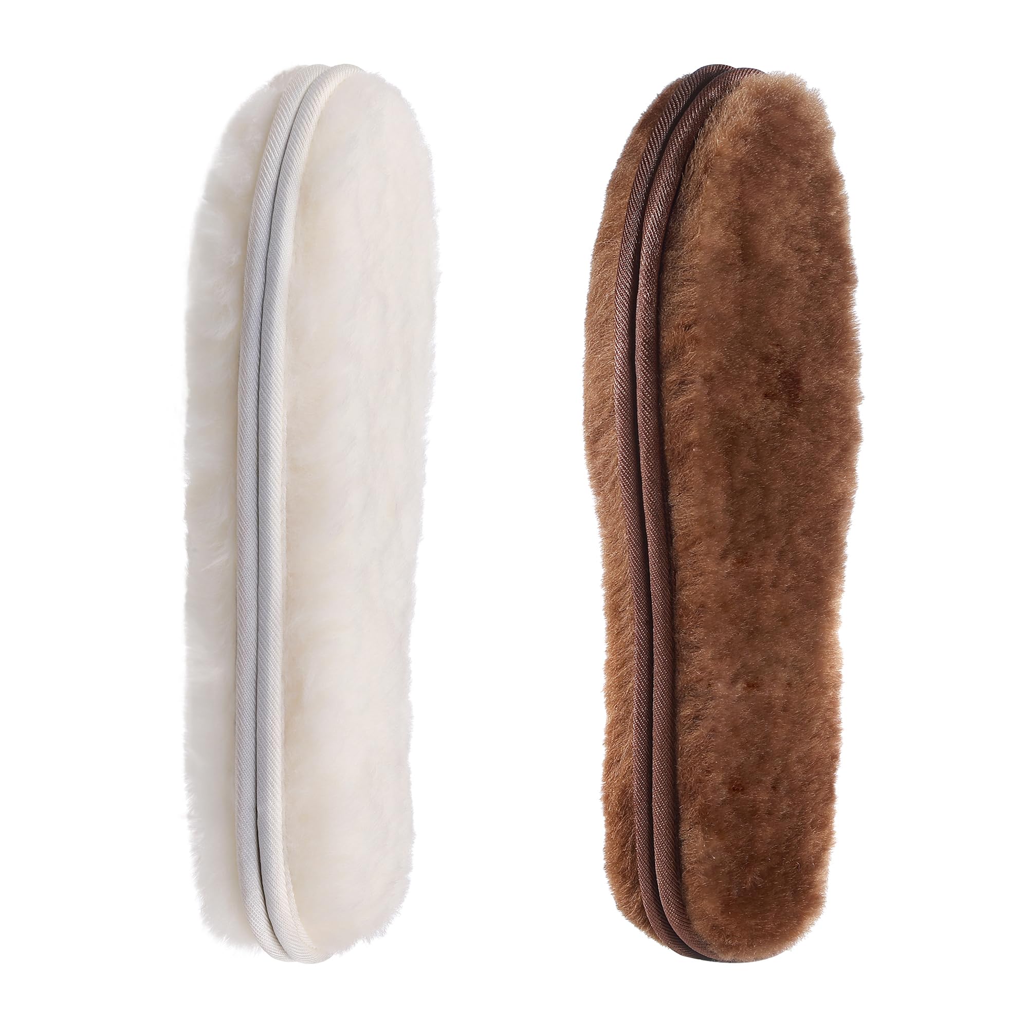 CCSOFTIME 2 Pairs of Real Lambskin Insoles for Men and Women, Winter Warm Soles,