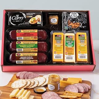 Wisconsin Cheese Company – Specialty Cheese and Summer Sausage Gift Box – Made in Wisconsin – Charcuterie Board Gift Set – Gourmet Food for Entertaining and Sharing