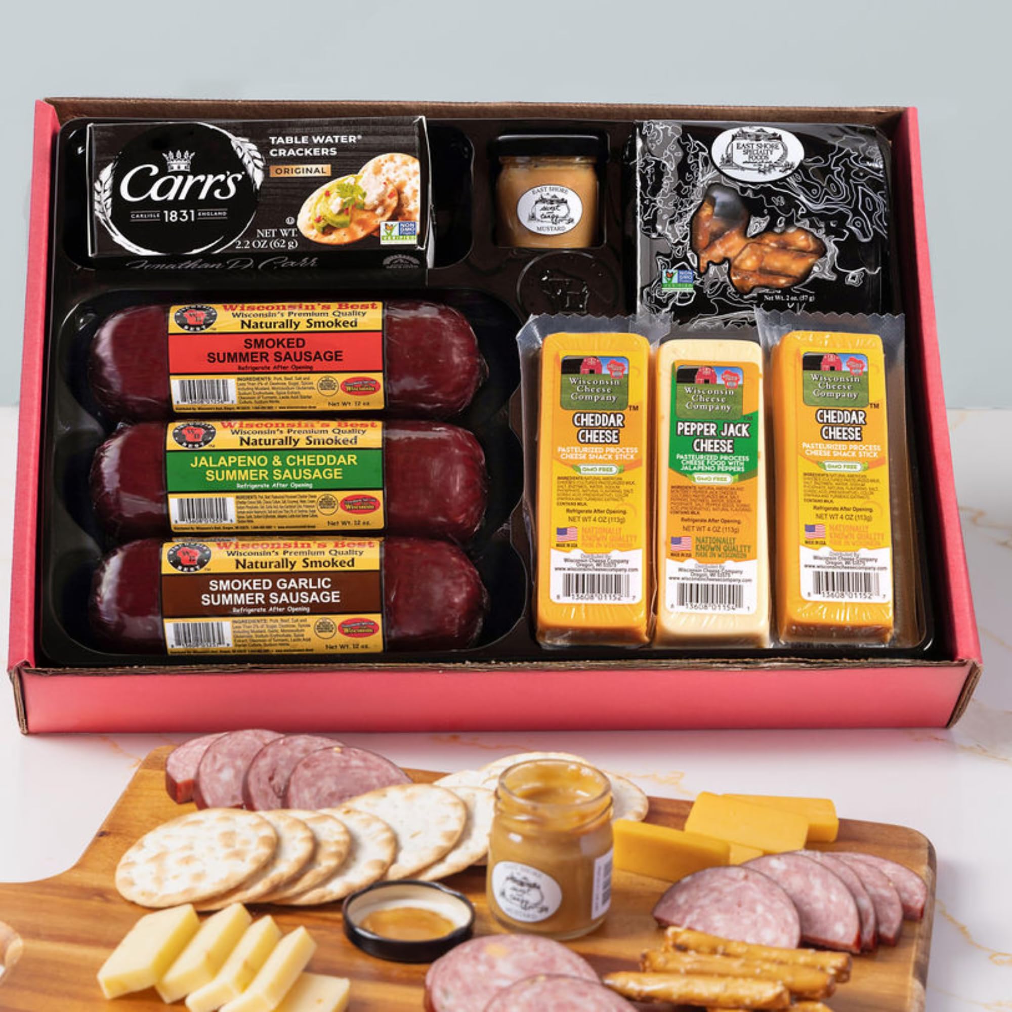 Wisconsin Cheese Company – Specialty Cheese and Summer Sausage Gift Box – Made i