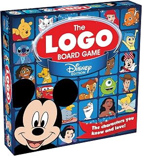 Tomy LOGO Board Game Disney Edition - Family Trivia Games, Ages 8+ | Disney Board Games and Logo Quiz Trivia - Family Games for Adults and Kids, Disney Characters, Ages 8+