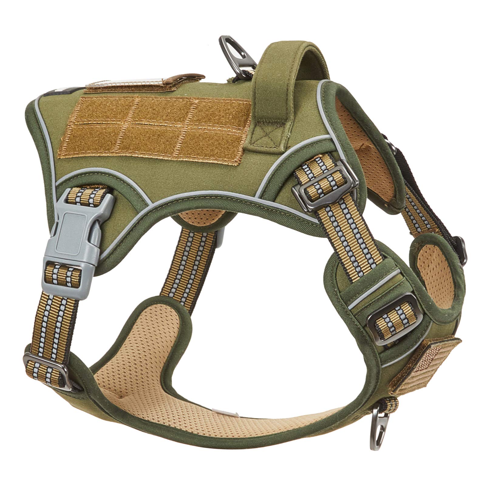 BUMBIN タクティカル 犬用ハーネス 中型犬用 引っ張りなし、有名なTIK TOK No Pull Dog Harness Fit Smart Reflec