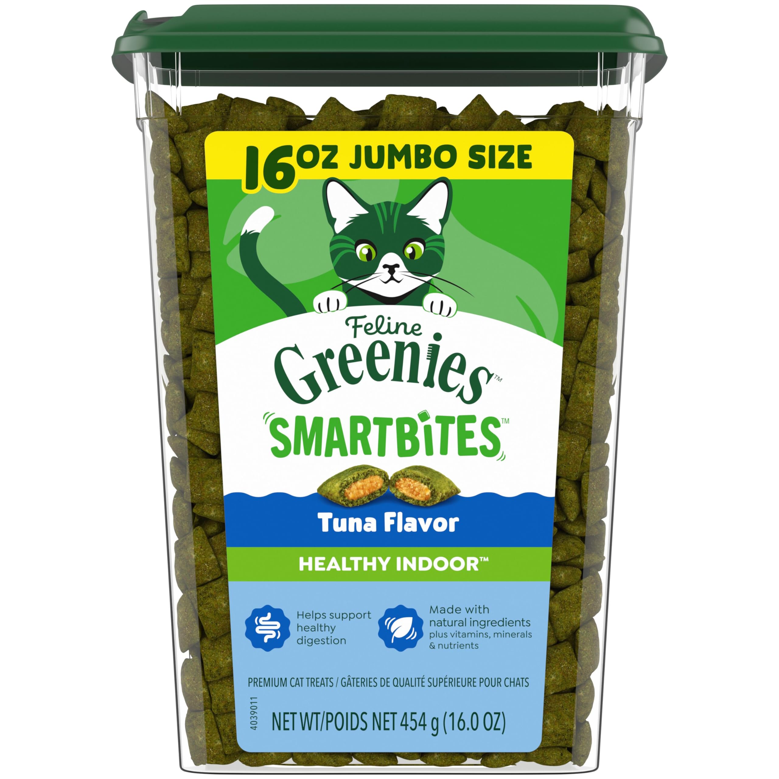 Greenies Feline Smartbites Healthy Indoor Cat Treats, Tuna, 16 oz | Veterinarian