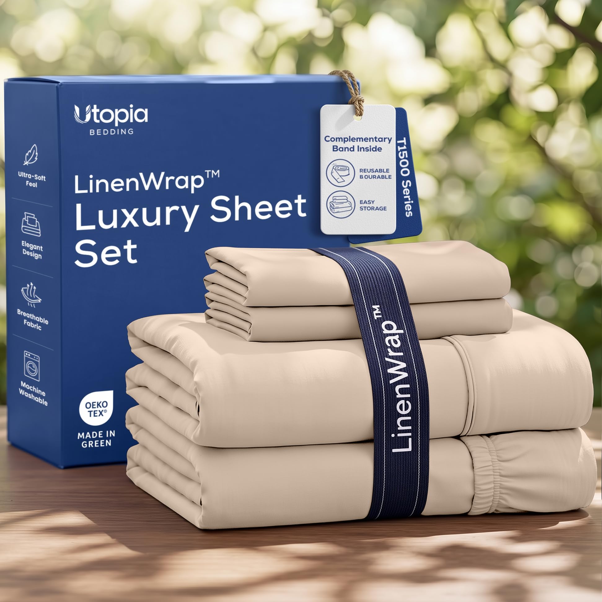 Utopia Bedding Double Bed Sheet Set Brushed Microfiber Soft Bedding Set Includes