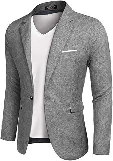 Coofandy Men's Sports Jacket, Casual Style, Slim Fit, One Button, Lightweight Sports Jacket