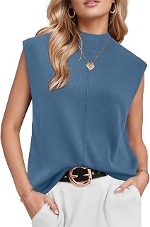 Arach&Cloz Tank Tops Women UK Sleeveless Wool Blend Knitted Jumpers Spring Summer Casual Dressy Work Outfits Vest