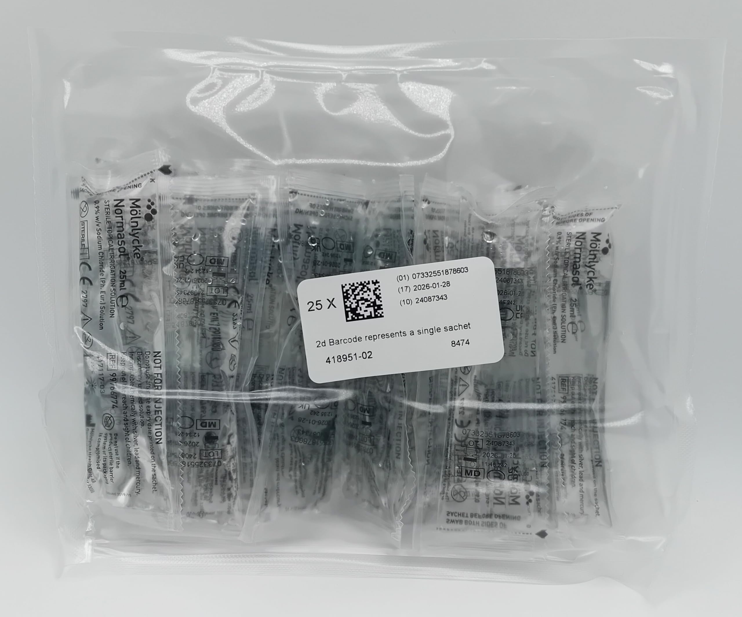 Normasol Sterile Topical Irrigation Solution - Pack of 25 | Sterile Saline for W