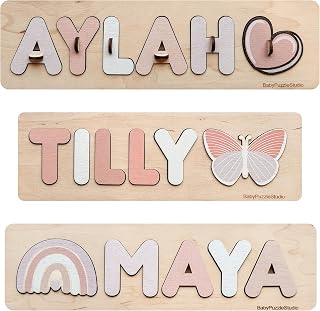 Wooden Name Puzzle Toddler Toys Baby Girl Gifts Gift for Kids First Birthday Gift