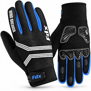 FDX Full Finger Winter Cycling Gloves for Men Women, Windproof Padded Mitts