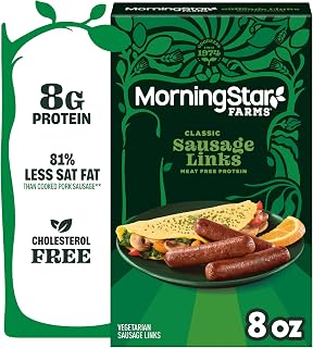 MorningStar Farms Plant Based Sausage Links, Vegetarian Meat, 8oz