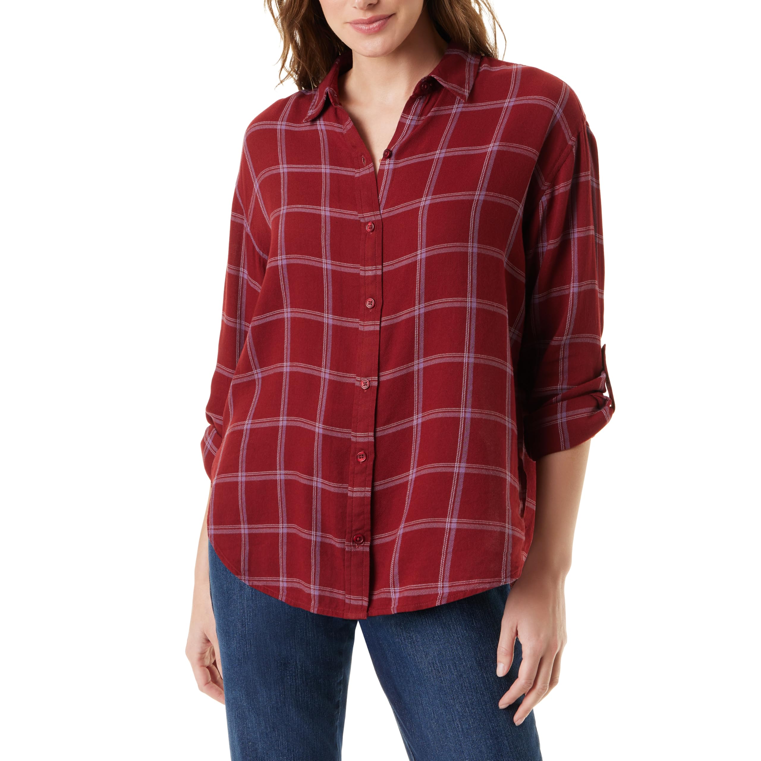 Gloria Vanderbilt Women's Amanda Button Down Shirt with Roll-tab Sleeves Standar