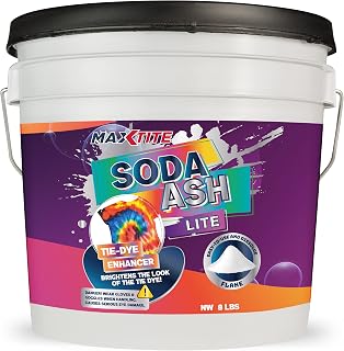 MAXTITE Soda Ash Lite (8 lbs) - 100% Pure Sodium Carbonate - Washing Soda, Tie Die Color Enhancer and More - Convenient Easy-Open Resealable Pail