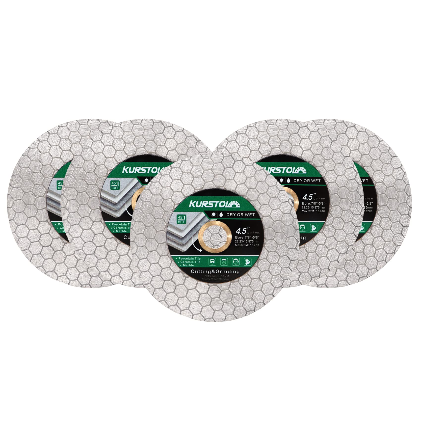 Diamond Cutting Disc - 5pcs 115mm Diamond Tile Blade for Angelic Grinder 22.23-1
