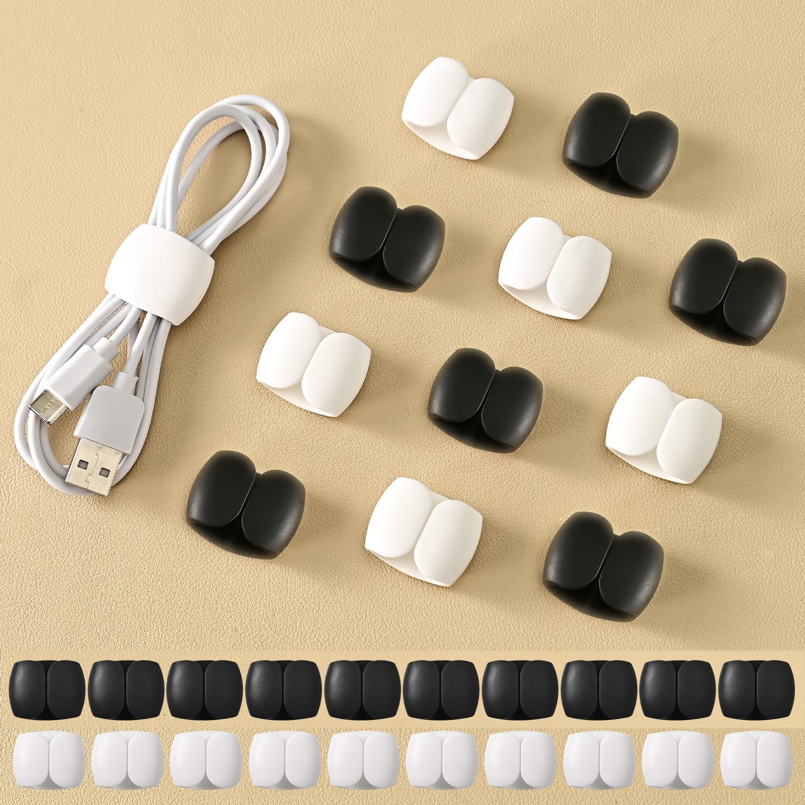 Cable Management & Storage Clips - Versatile Cable Management and Charging Cable