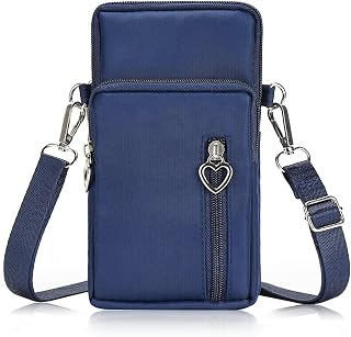 Women Cell Phone Purse Wristband Sport Armband Wallet Travel Crossbody Cell Phone Purse for Galaxy S10 Plus S9 Plus A50 A7 J7,OnePlus 6T,HTC U12 (Blue)