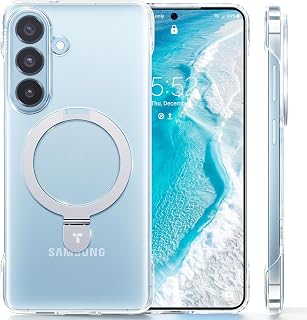 TORRAS Frameless for Samsung Galaxy S26 Case Clear with Magnetic Stand