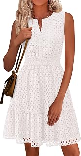 PRETTYGARDEN Women's Summer Eyelet A Line Short Dresses