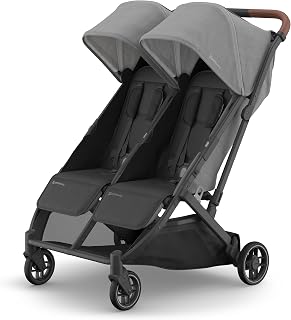 UPPAbaby Minu Duo Side-by-Side Double Stroller - Light &amp; Compact - Greyson | From-birth, side-by-side compact stroller that's small enough to fit through a standard doorway