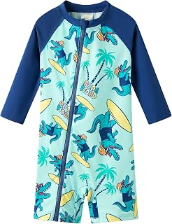 UMELOK Baby Boys Swimsuit Full Zip Rashguard UPF 50+ Infant Bathing Suit