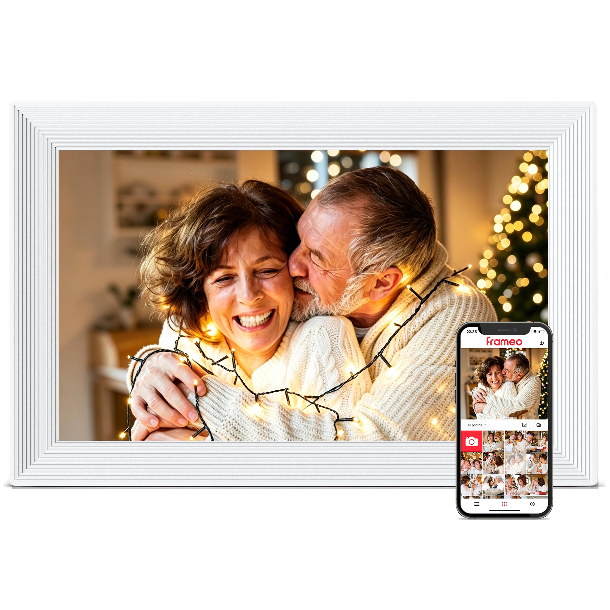Frameo 10.1" Digital Picture Frame WiFi, Smart Electronic Photo Frame, 32GB | 12