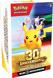 Pokémon: Pack of 30th Anniversary Expansion Envelopes of the GCC Pokémon (6 Expansion Envelopes), Italian Edition