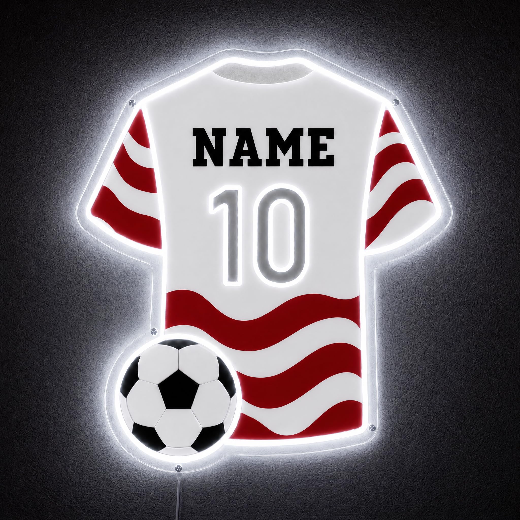 Custom Soccer Jersey Neon Sign, Personalized Name Number world cup Football Jers