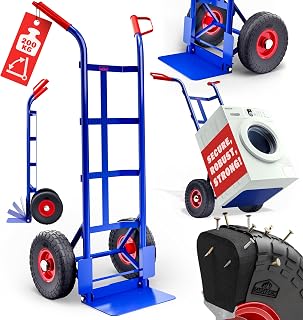 GARDEBRUK® Foldable Sack Truck, Heavy Duty Trolley, 200 kg Capacity, Blue | For Transporting Office Product A4 Paper, Fridge Freezer Moving Boxes Wardrobe, Trolley for Moving House & Home Improvement