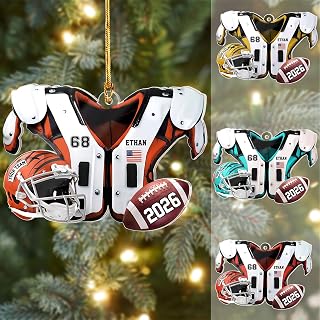 Personalized American Football Player Ornament 2026 - Gift for Kids, Boys